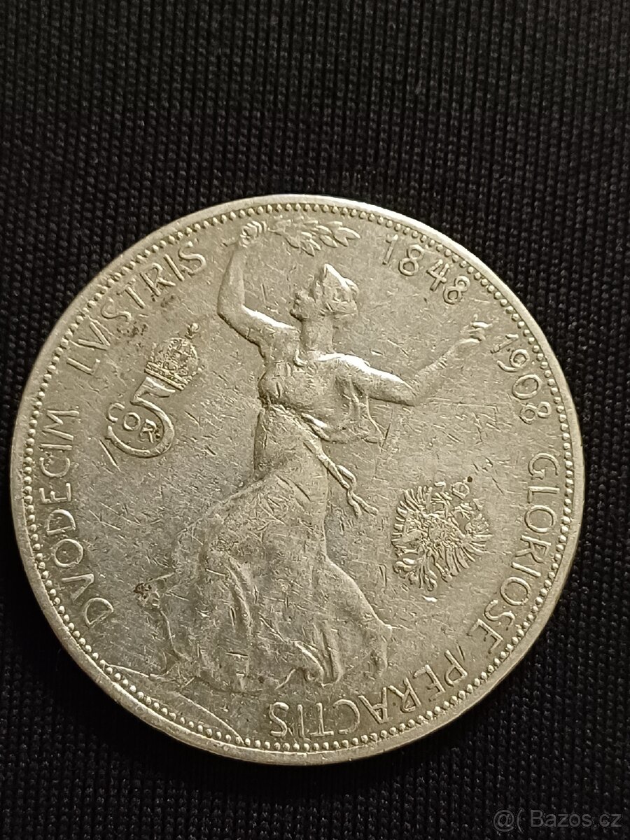 5 koruna 1908 výroční FJI RU