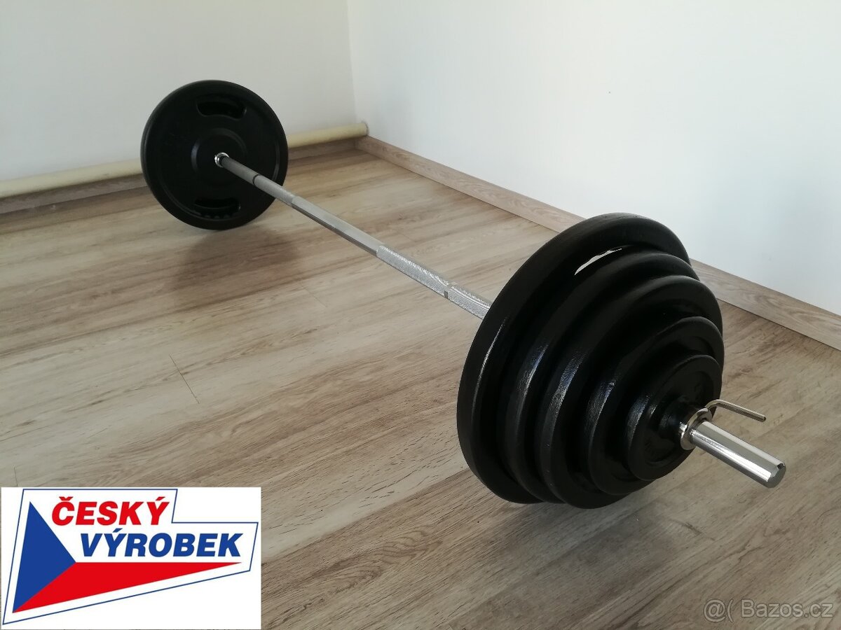 Prodám novou bench činku o celkové váze 114 kg České výroby