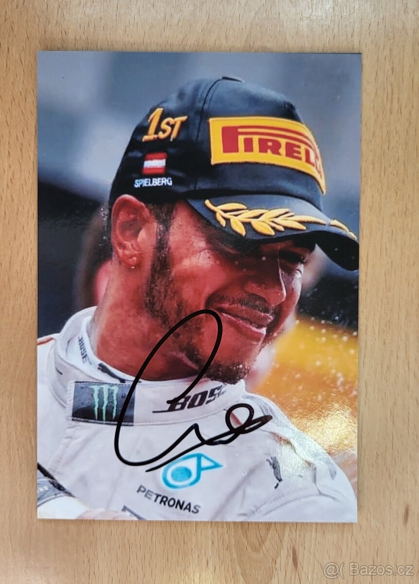 Lewis Hamilton Mercedes F1 originální autogram