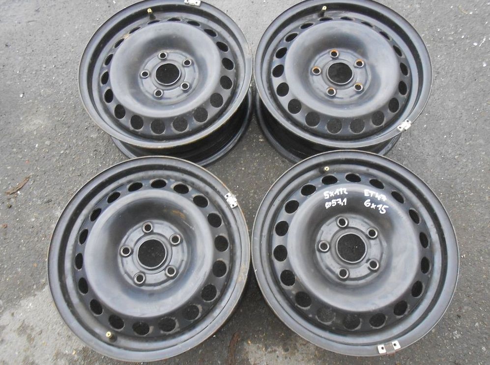 Plechové disky  15",rozteč 5x112,ET 47,šíře 6J, střed 57,1