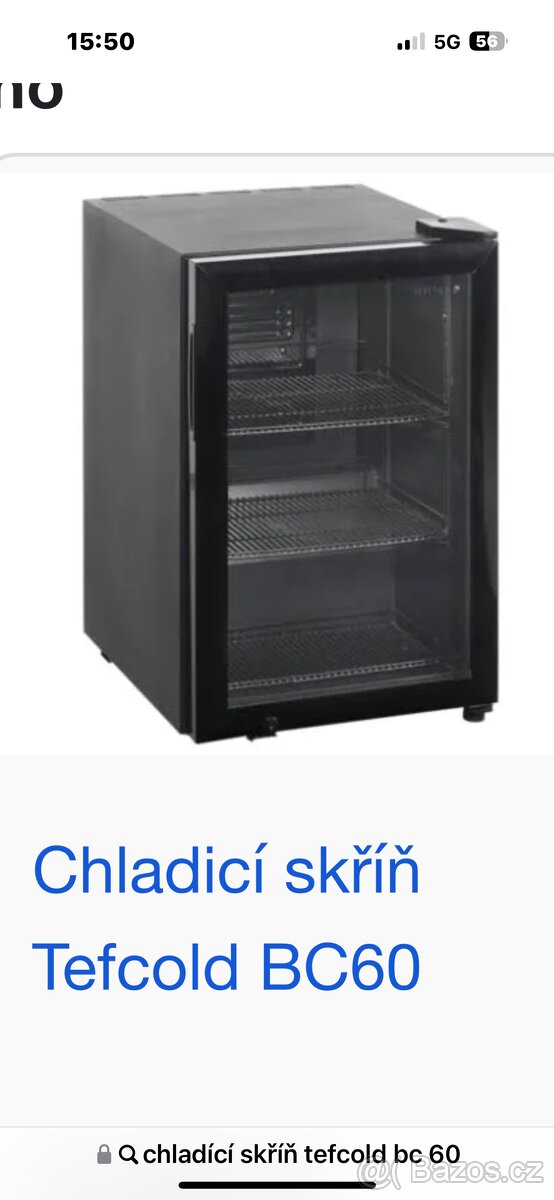 Prosklená chladící skříň Tefcold BC 60