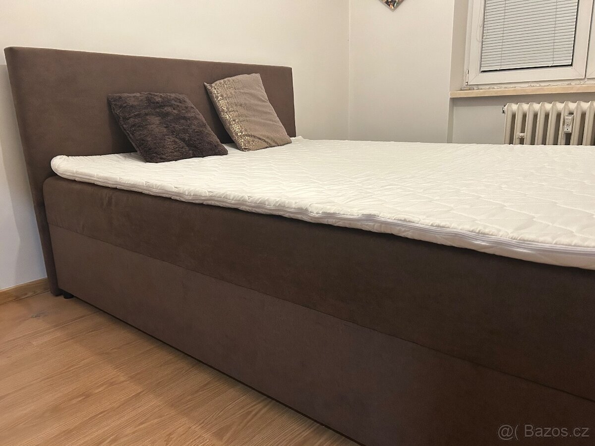 Čalouněná postel boxspring ISLAND + matrace + rošt