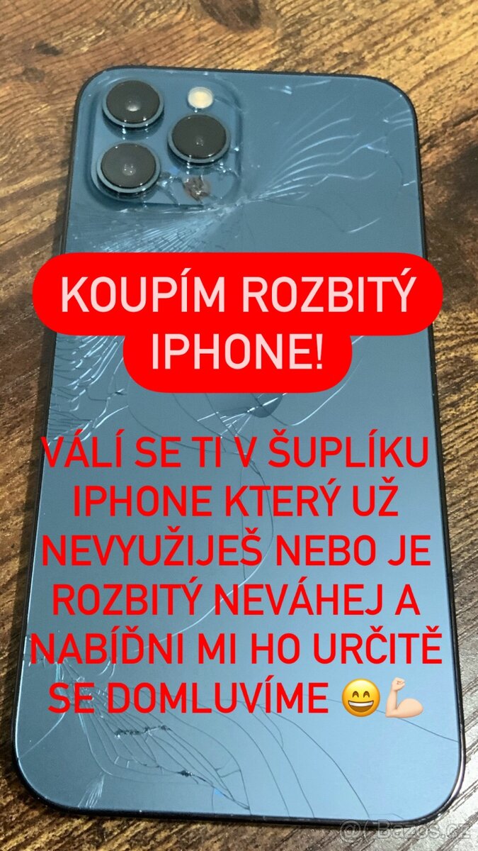 Koupím rozbitý iphone