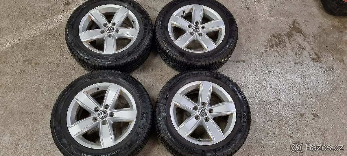 Alu kola VW 5x112 6,5x16 ET42 215/60r16 Continental zimní