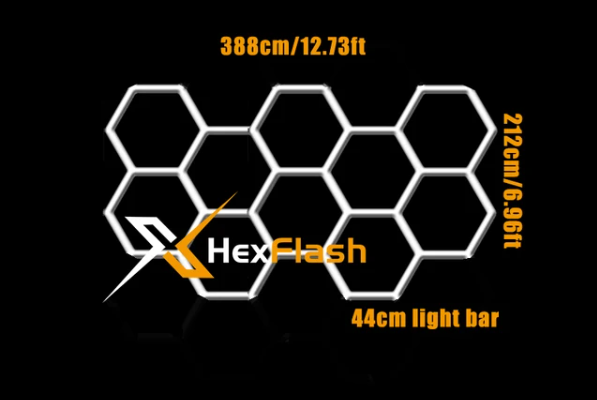 Hexagonové LED osvětlení 3,9 x 2,1 m 6500K