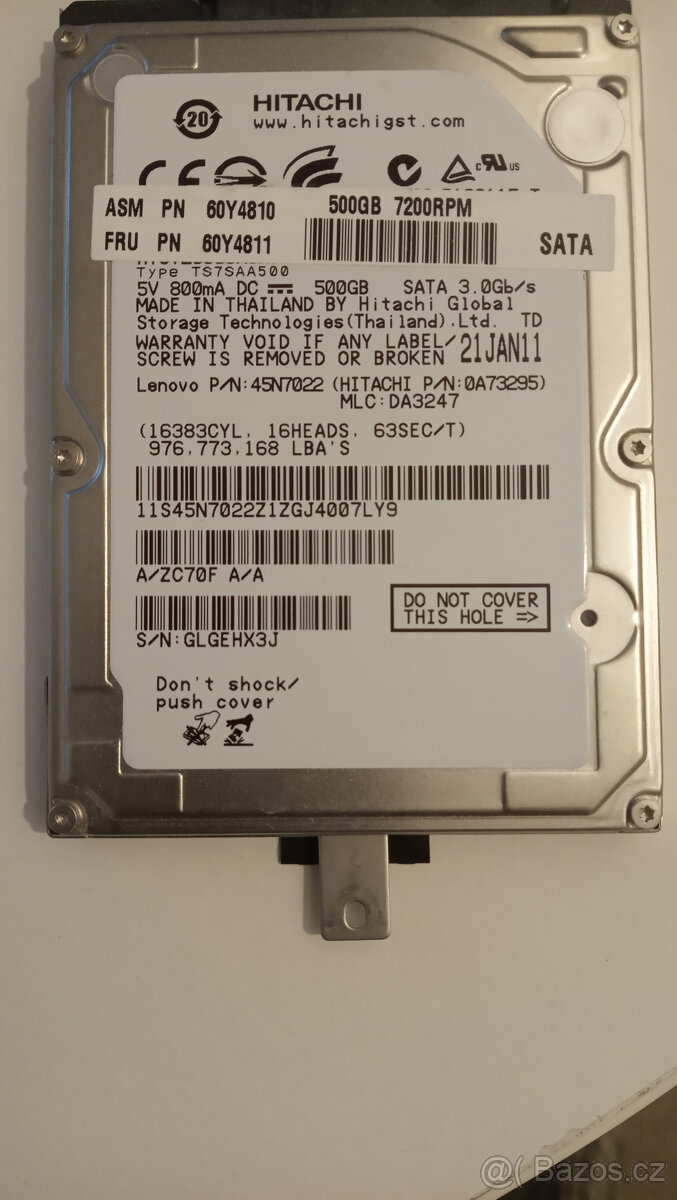 HDD HITACHI 500 GB, 2,5"