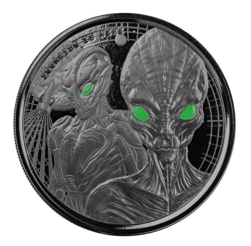 Stříbrná mince - 1oz ALIEN 2023 PROOF Rhodium