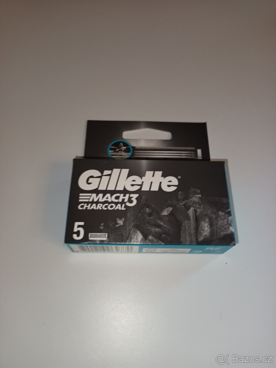 GILLETTE Mach3 Charcoal náhradní hlavice 5 ks