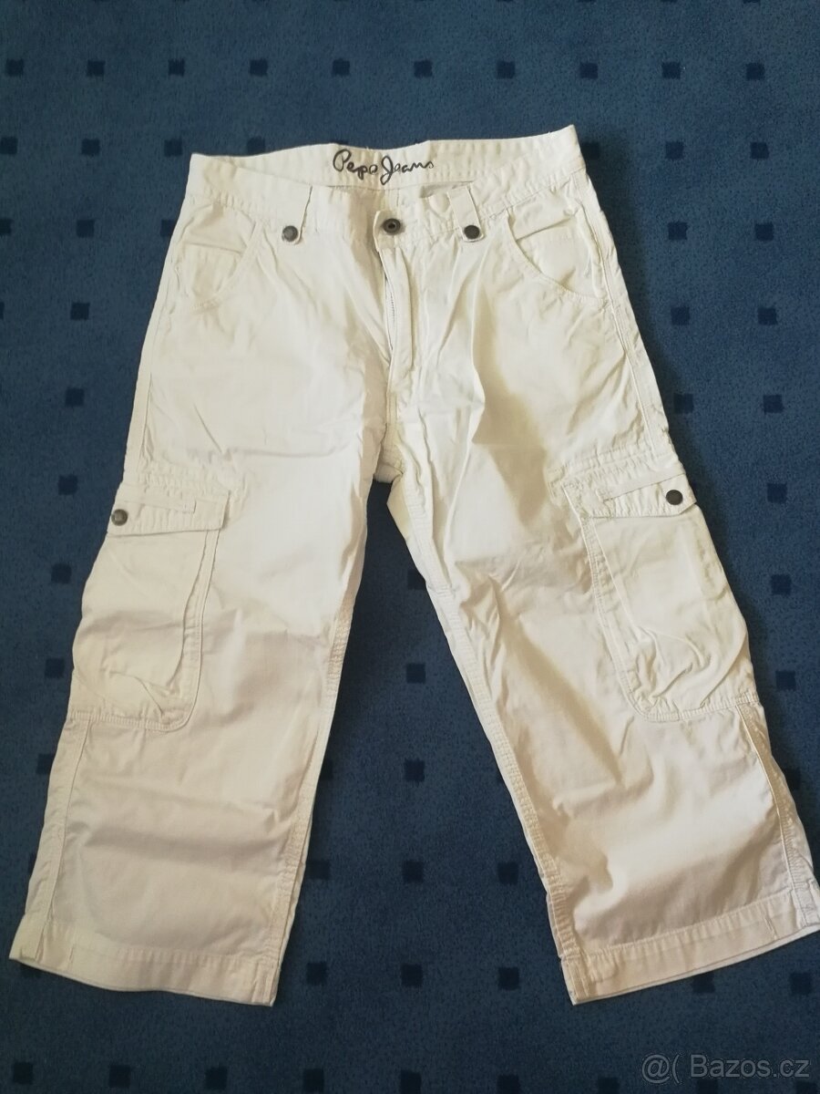 Bílé (krémové) chlapecké 3/4 kalhoty Pepe Jeans