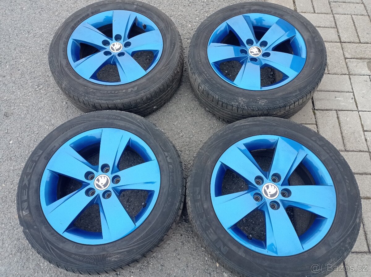 Letní 15" originál Škoda Fabia III, Rapid, MATONE modrá