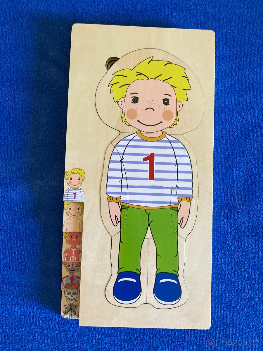 Playtive Junior dřevěne puzzle - chlapec - části těla