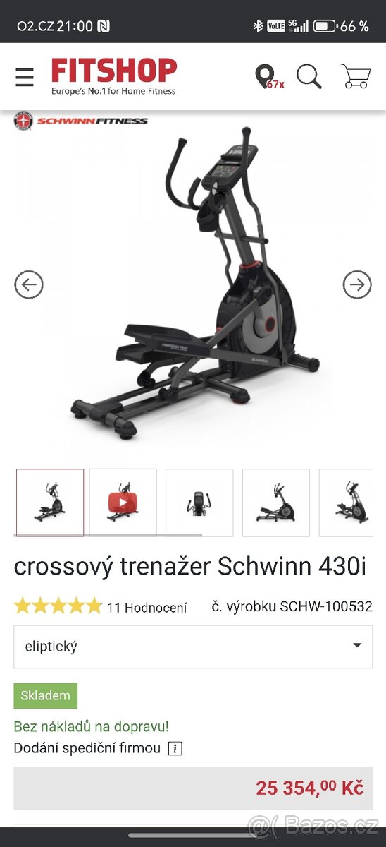 Crossovy trenazer orbitrek Schwinn 430