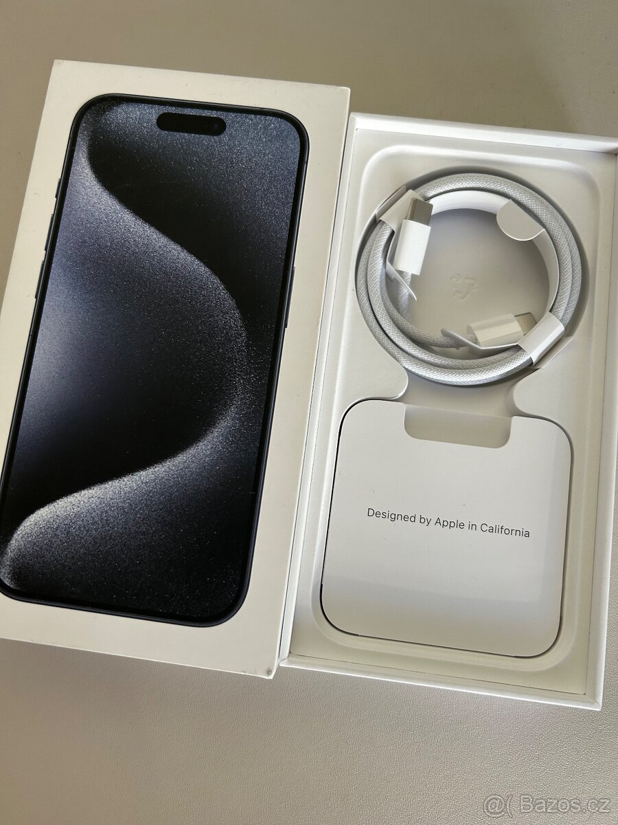 Apple iPhone 15 Pro 128GB - ZÁRUKA - blue Titanium - zánovní