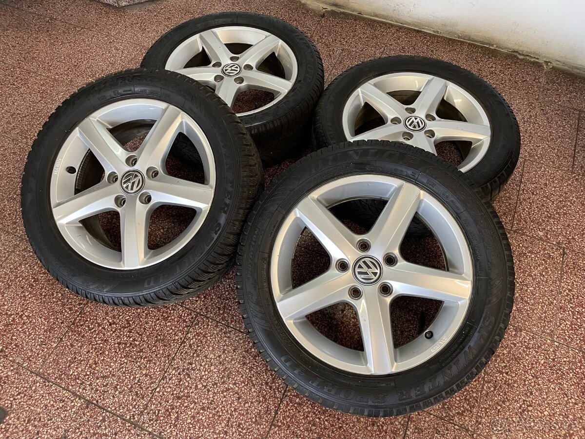 Originál Volkswagen ALU kola 5x112 r16 zimní pneu 6mm