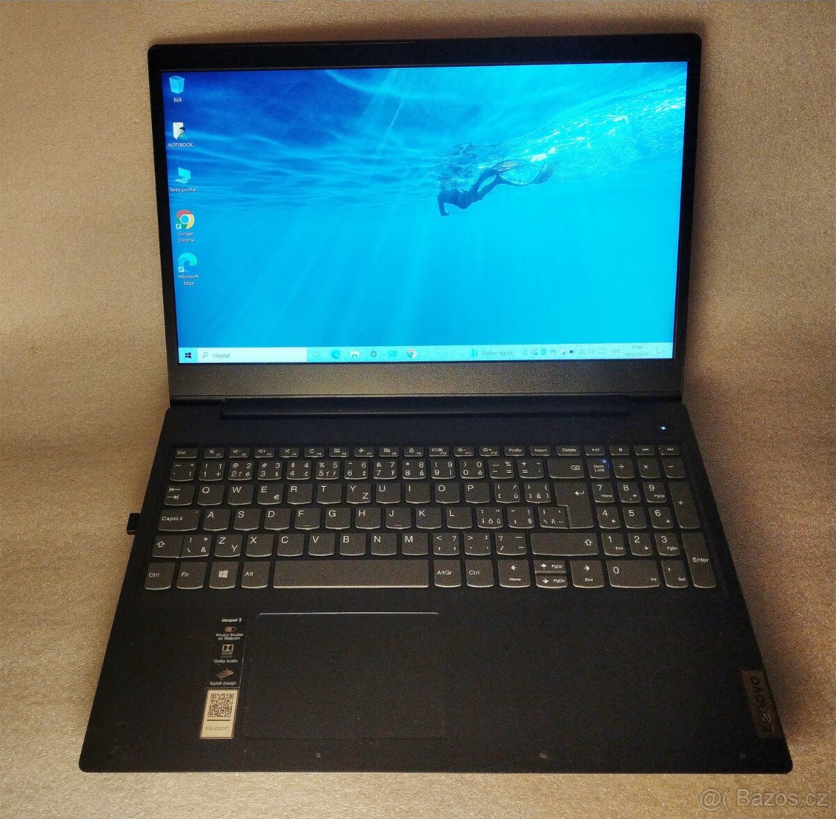 Lenovo Ideapad 3,15" Displej, 8GB DDR4, SSD128GB HDD, záruka