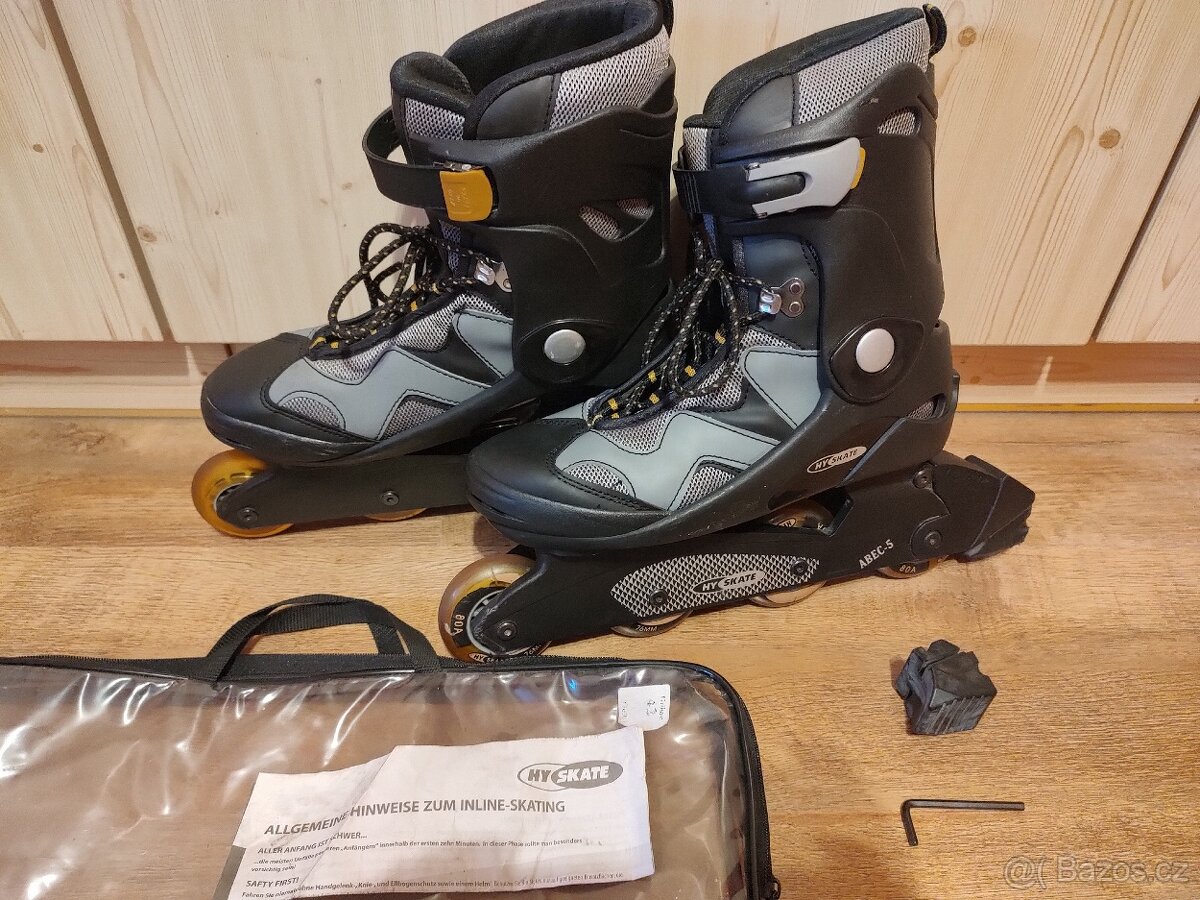 Inline brusle HySkate vel. 42 vč. náhradní brzdy a pouzdra