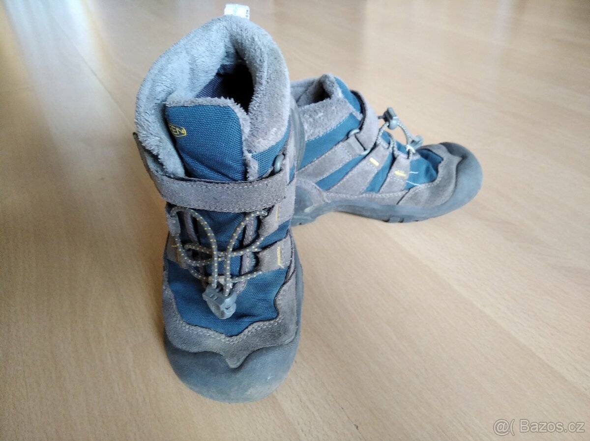 Zimní barefoot boty Keen KNOTCH CHUKKA CHILDREN steel grey/b