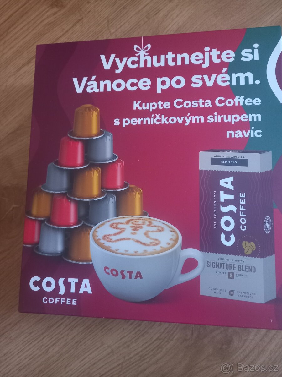 Costa Coffee-ķapsle a sirup monin