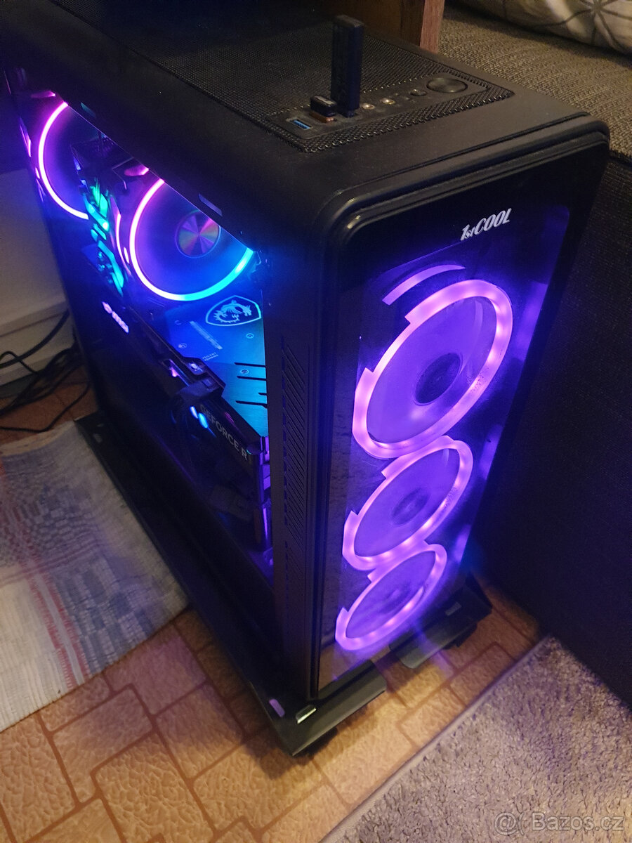 PC skříň 1stcool Middle Tower GAMER 3 + 5ks RGB větrák