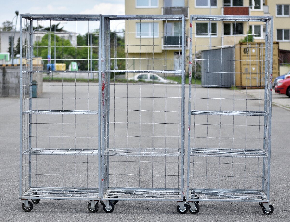 pojízdná klec do skladu – Regál na kolečkách