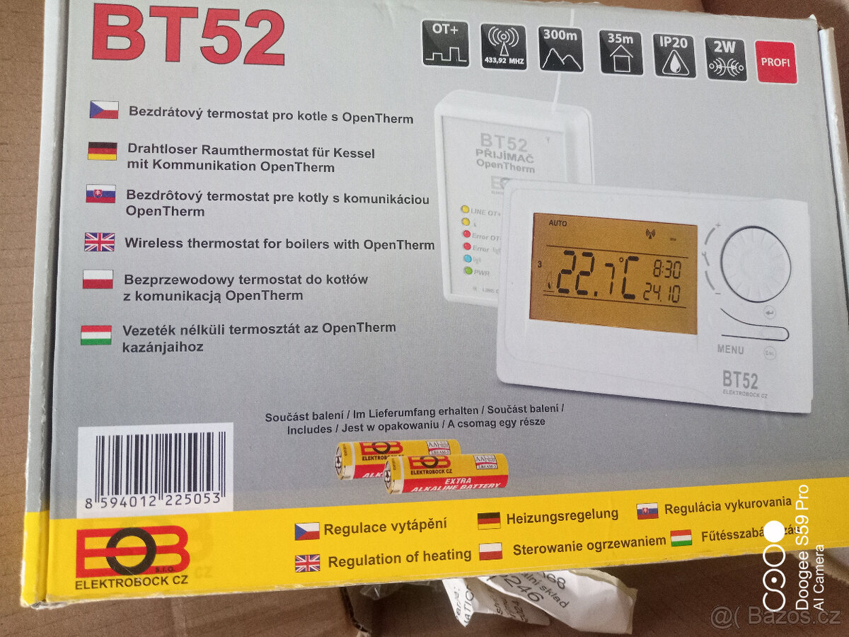 Bezdrátový termostat BT52