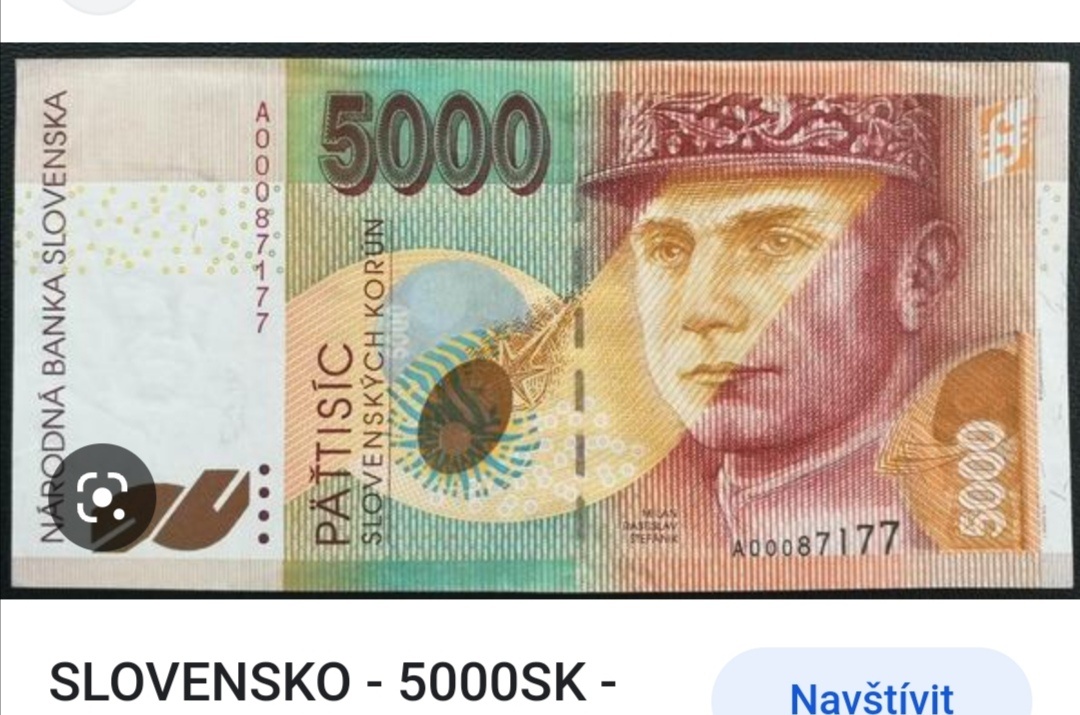 Koupím 5000 korun slovensko