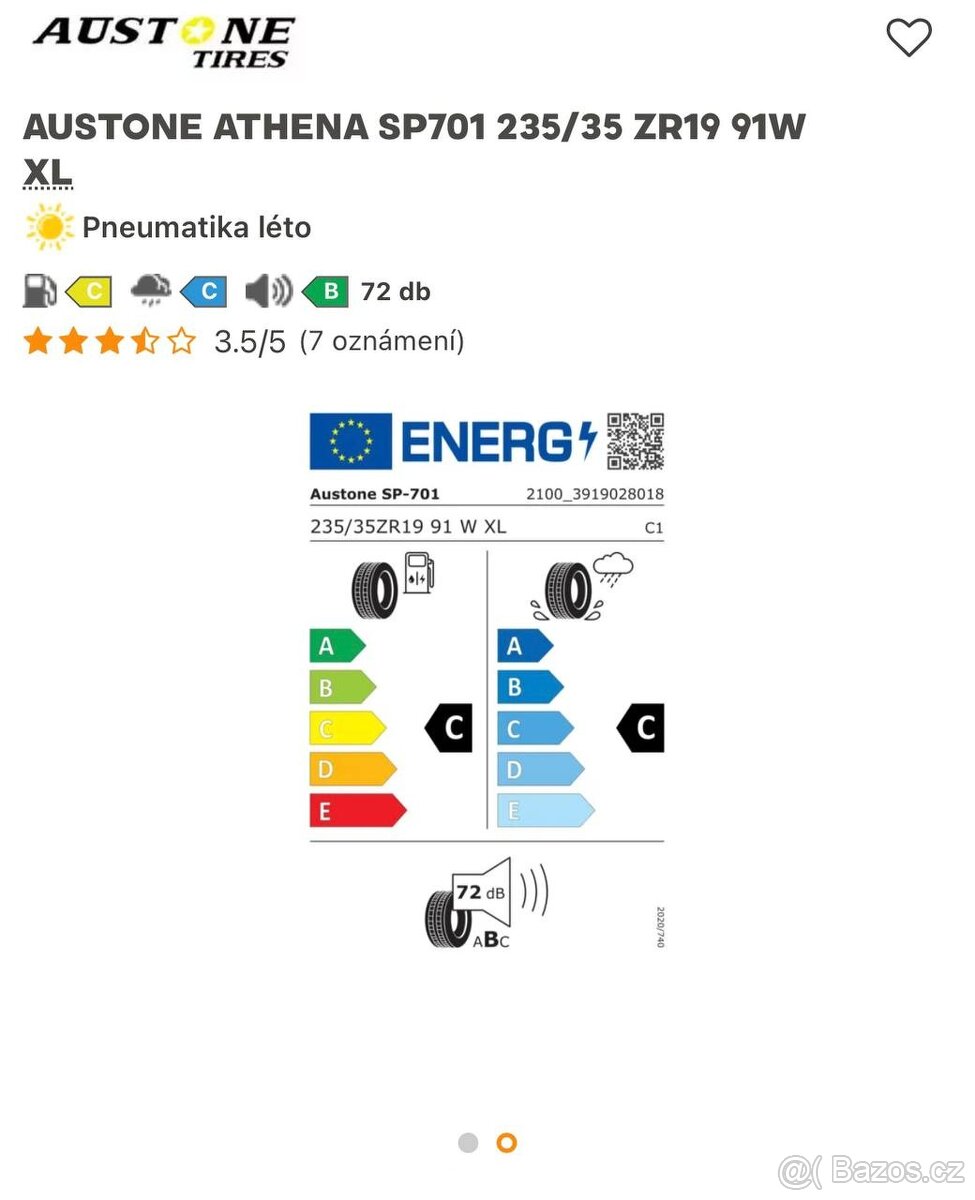 Letní guma 235/35 r19