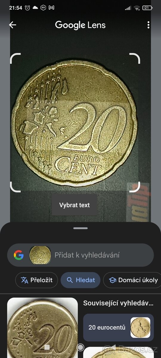 20 Eurocent Ražba s E ve hvězdě 2002