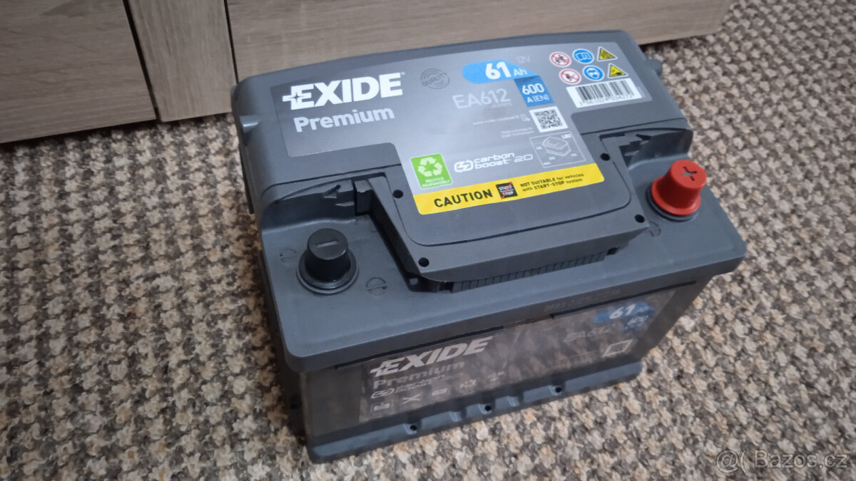 Autobaterie Exide Premium 61Ah – Perfektní stav