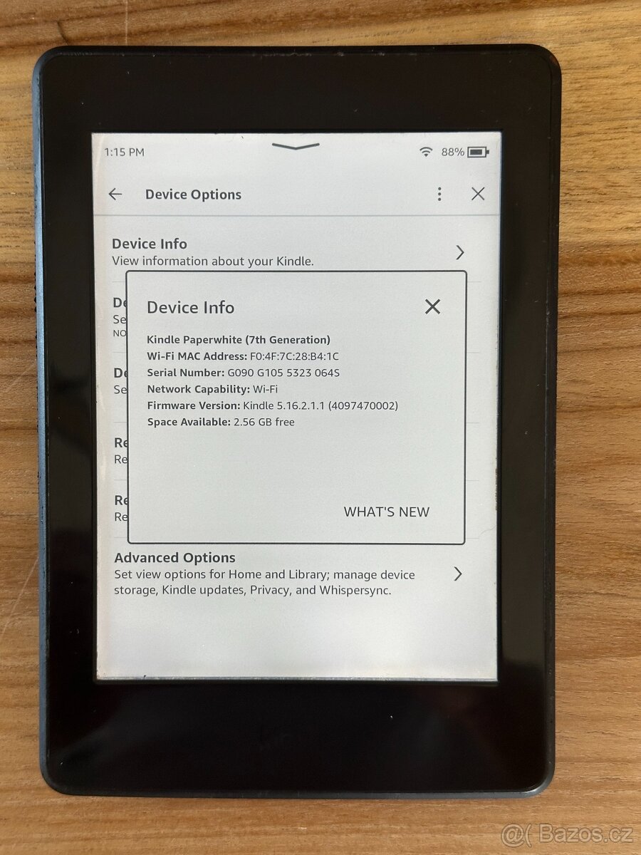 Amazon Paperwhite Kindle 7. gen čtečka knih 4GB menší defekt