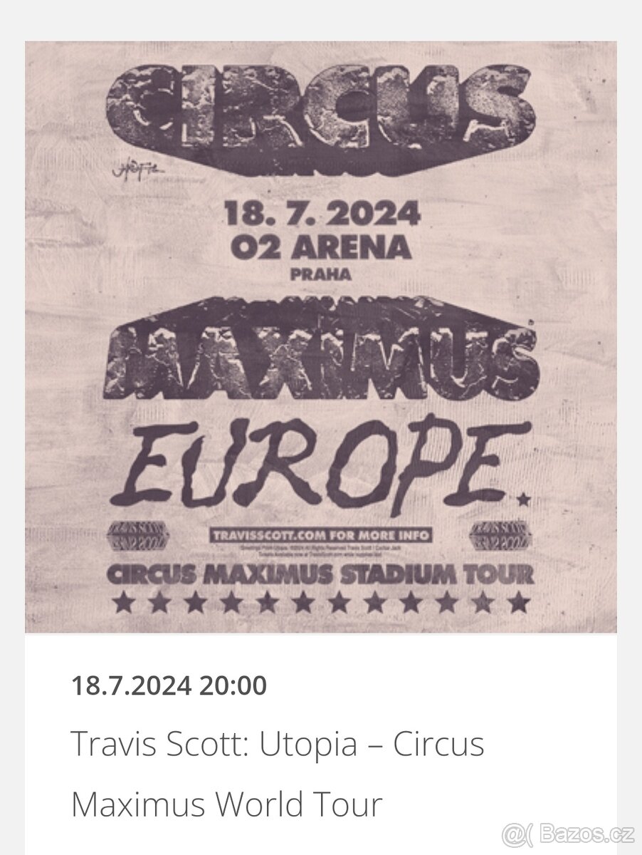 TRAVIS SCOTT-UTOPIA CIRCUS MAXIMUS WORLD TOUR