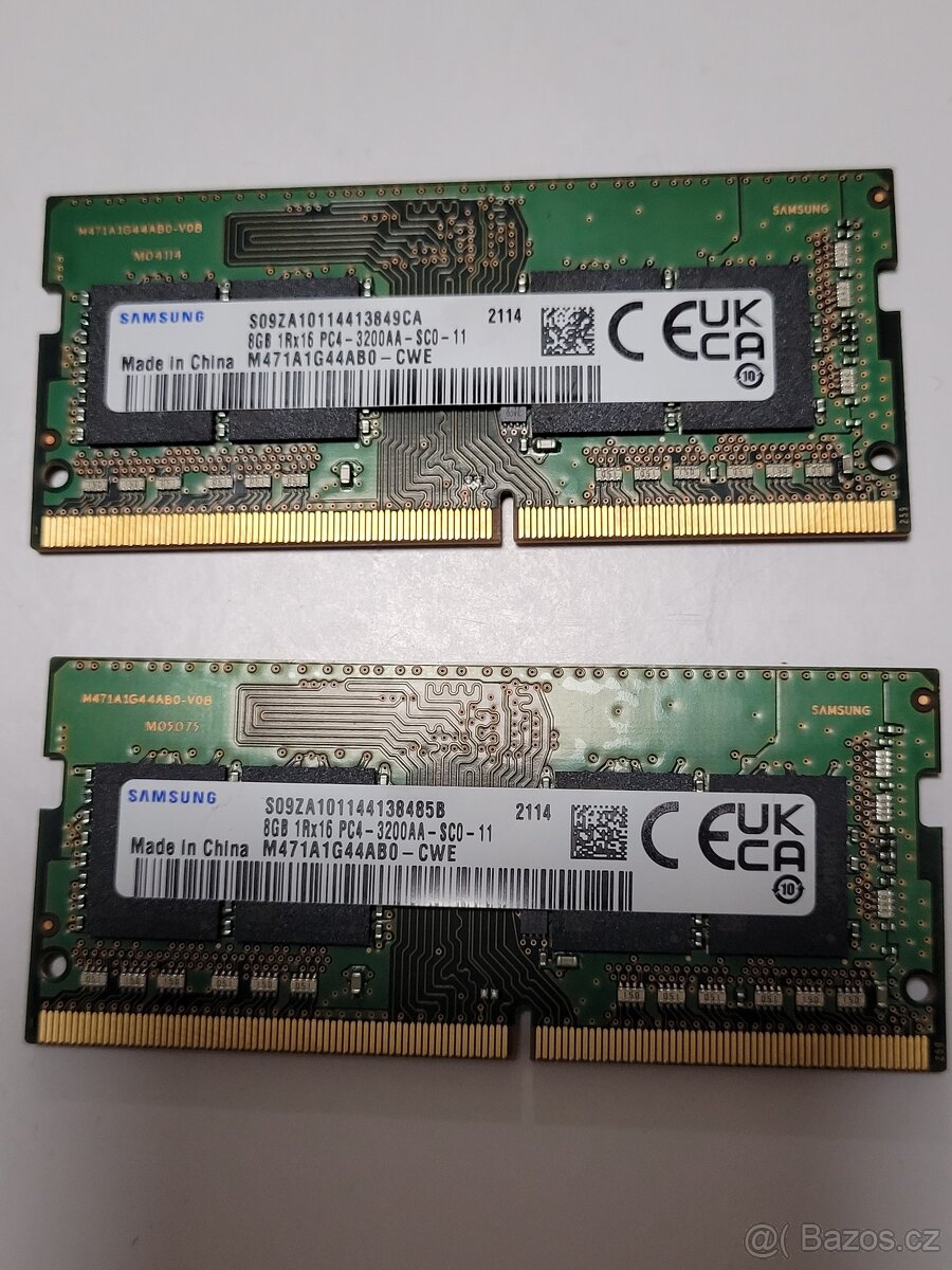 Pameť RAM 2ks Samsung 8GB DDR4 3200MHZ SO-DIMM RAM