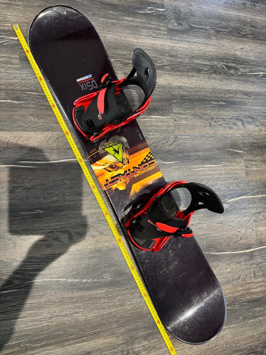 Komplet/set snowboardové prkno 124 cm + vázání + boty vel.33