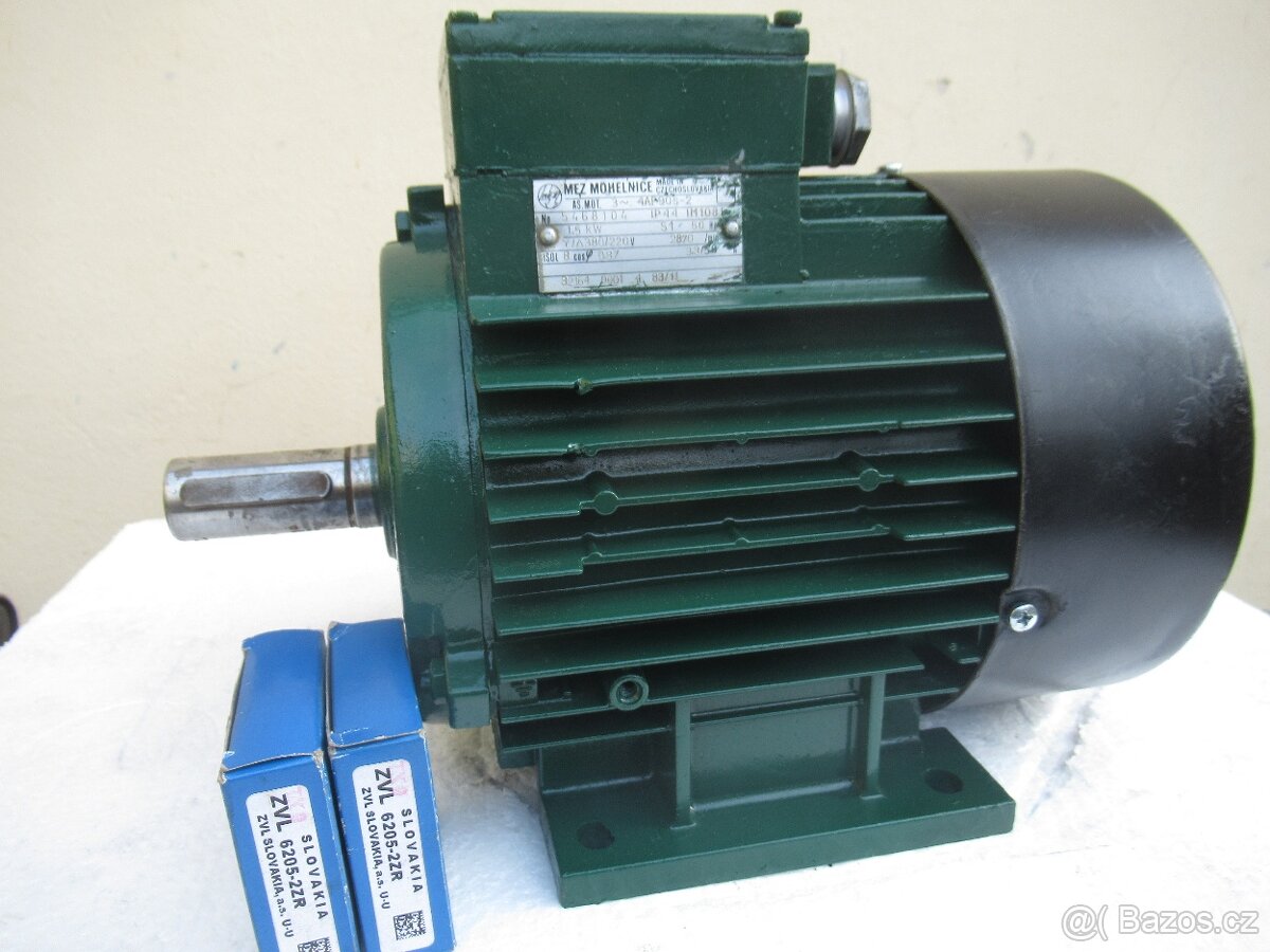 Patkový elektromotor 380V.1,5kw-2870ot.min.NOVÁ ložiska.