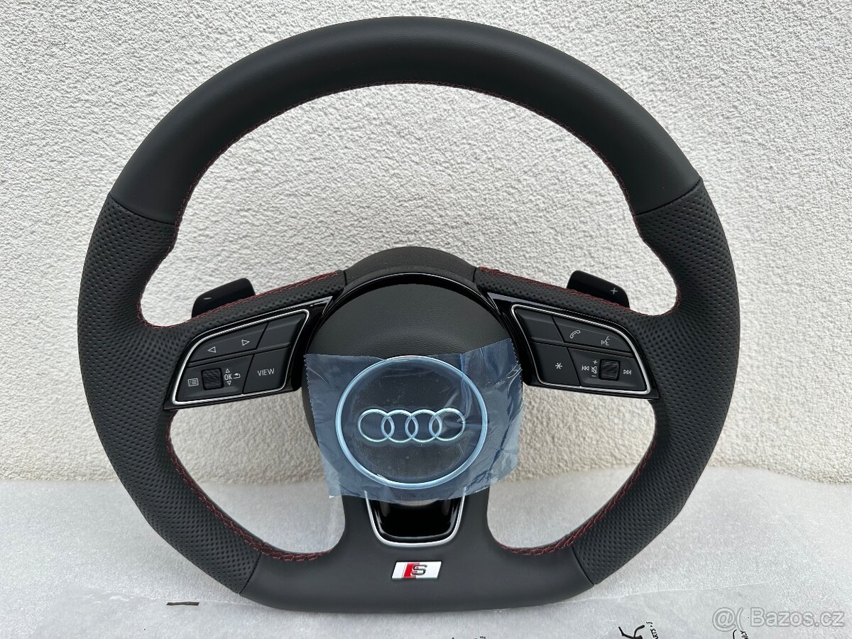 Audi sportovy perforovany volant cerveny A4 A5 S3 S4 S5 B9