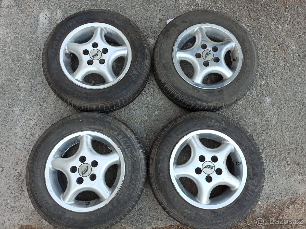 ALU disky AEZ 5x100 R13 s letními pneu 155/80 R13