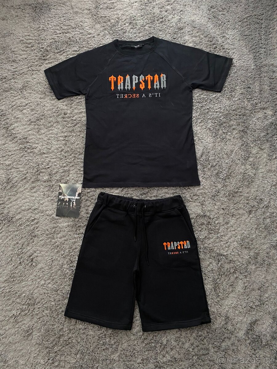 Trapstar Chenille Decoded Summer Set - Black/Orange