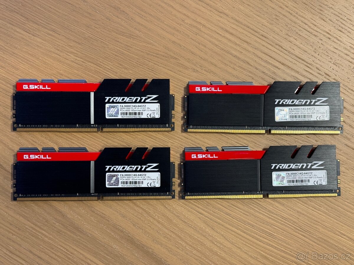 G.Skill TRIDENT Z 64GB DDR4 3000 MHz černá-červená (4x16GB)