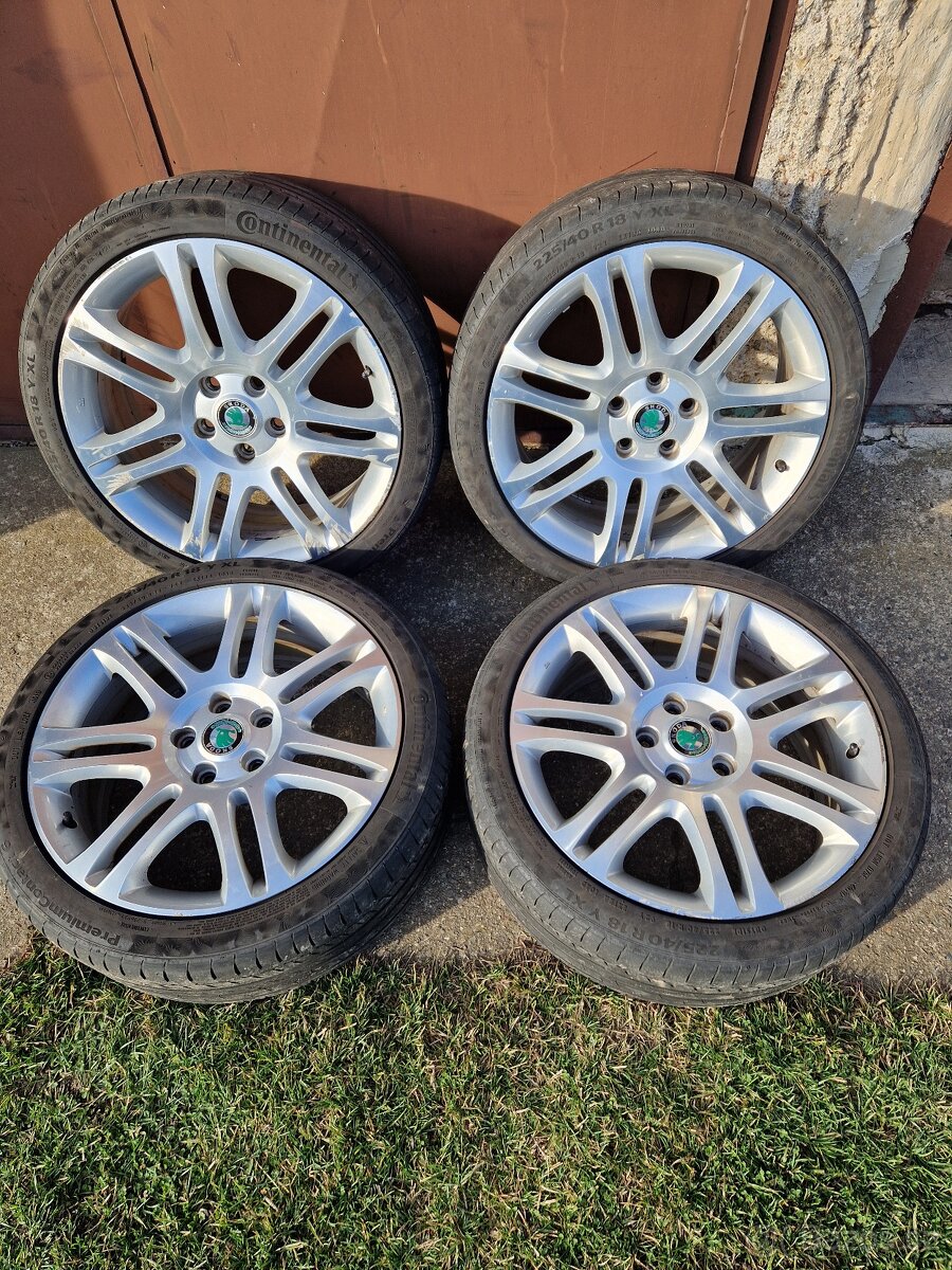 4ks letní Alu kola Škoda Superb II. 225/40 R18