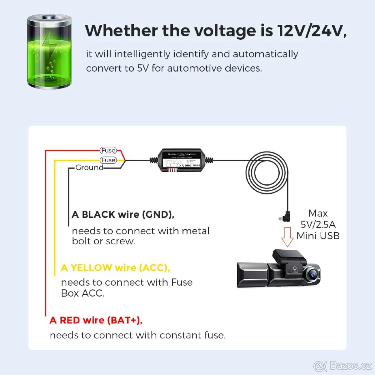 Autokamera AZDOME 4K 3 kanálová