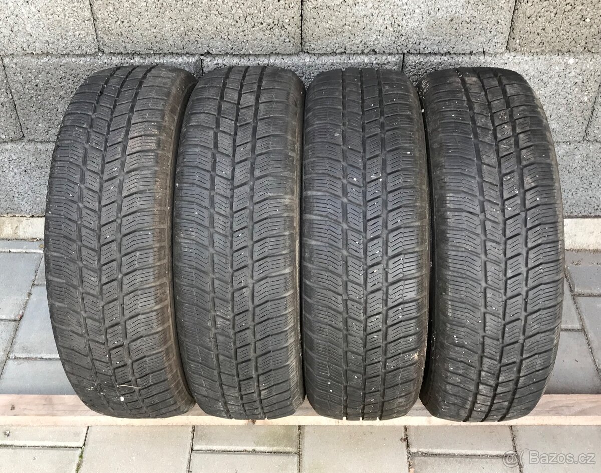 4 zimní pneu Barum 185/65 R15, 3x6mm, 1x5,5mm