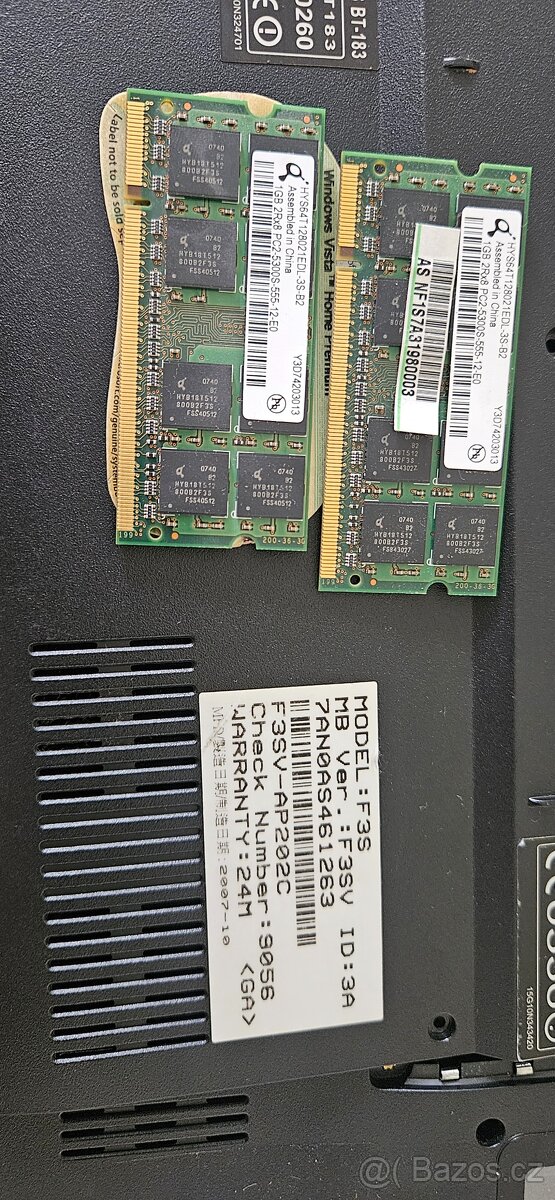 2048 DDR2-666 (2x 1024) pameti sodimm