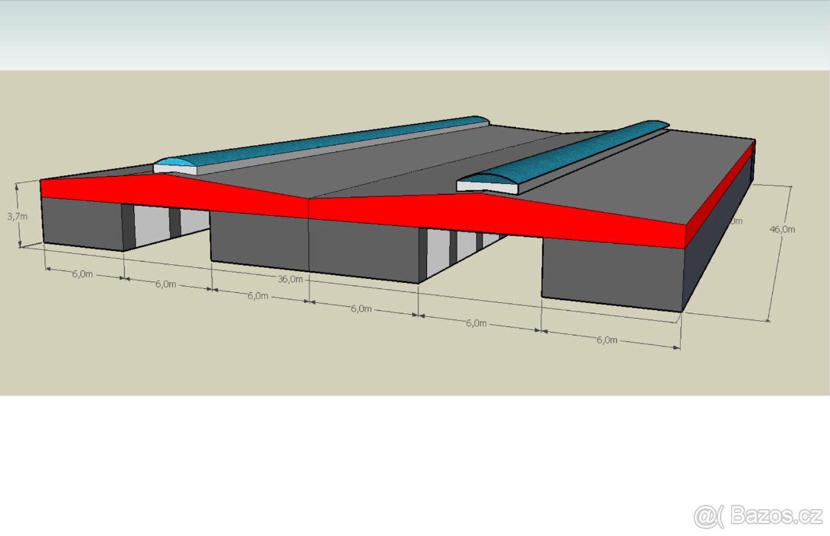 Hala montovaná 36 x 46 DEMONTOVANÁ - 56 x Garáž