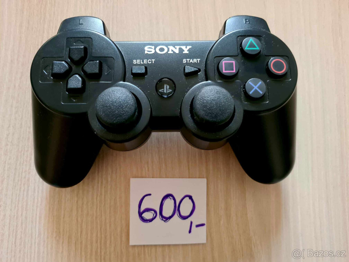 Sony DualShock 3 Black jako nový 2x použitý na playstation 3