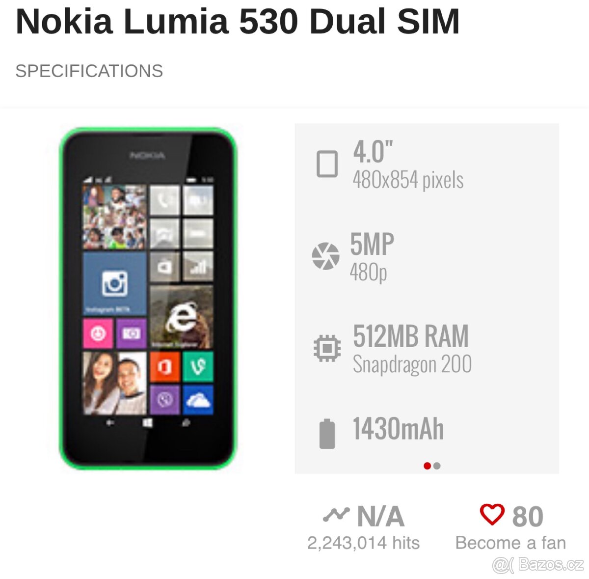 Výprodej ✅ Telefon mobily Nokia Lumia 530 / RM-1019