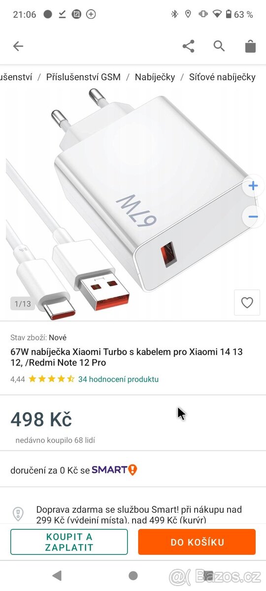 67W nabíječka Xiaomi Turbo s kabelem pro Xiaomi 14 13 12, /R