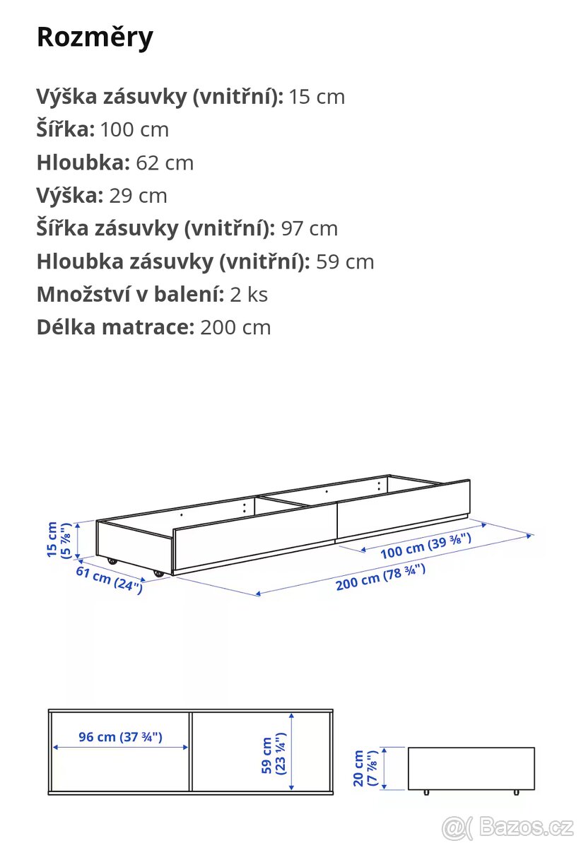 Úložní díl pod postel