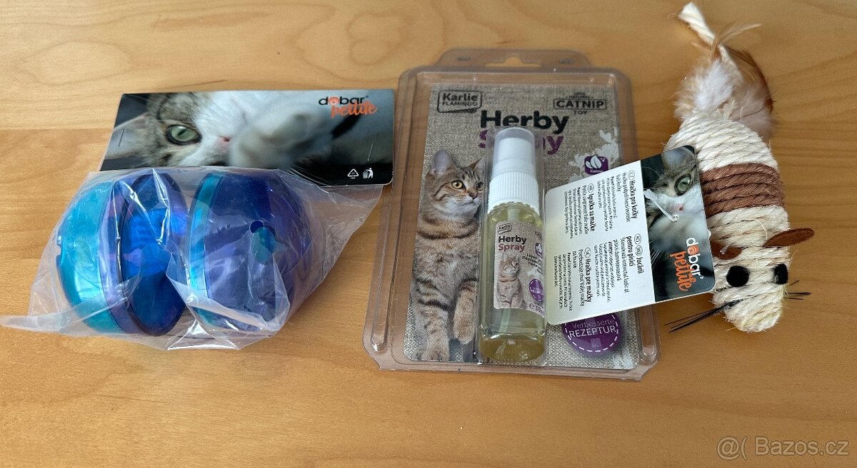 Hračky pro kočku + herby spray