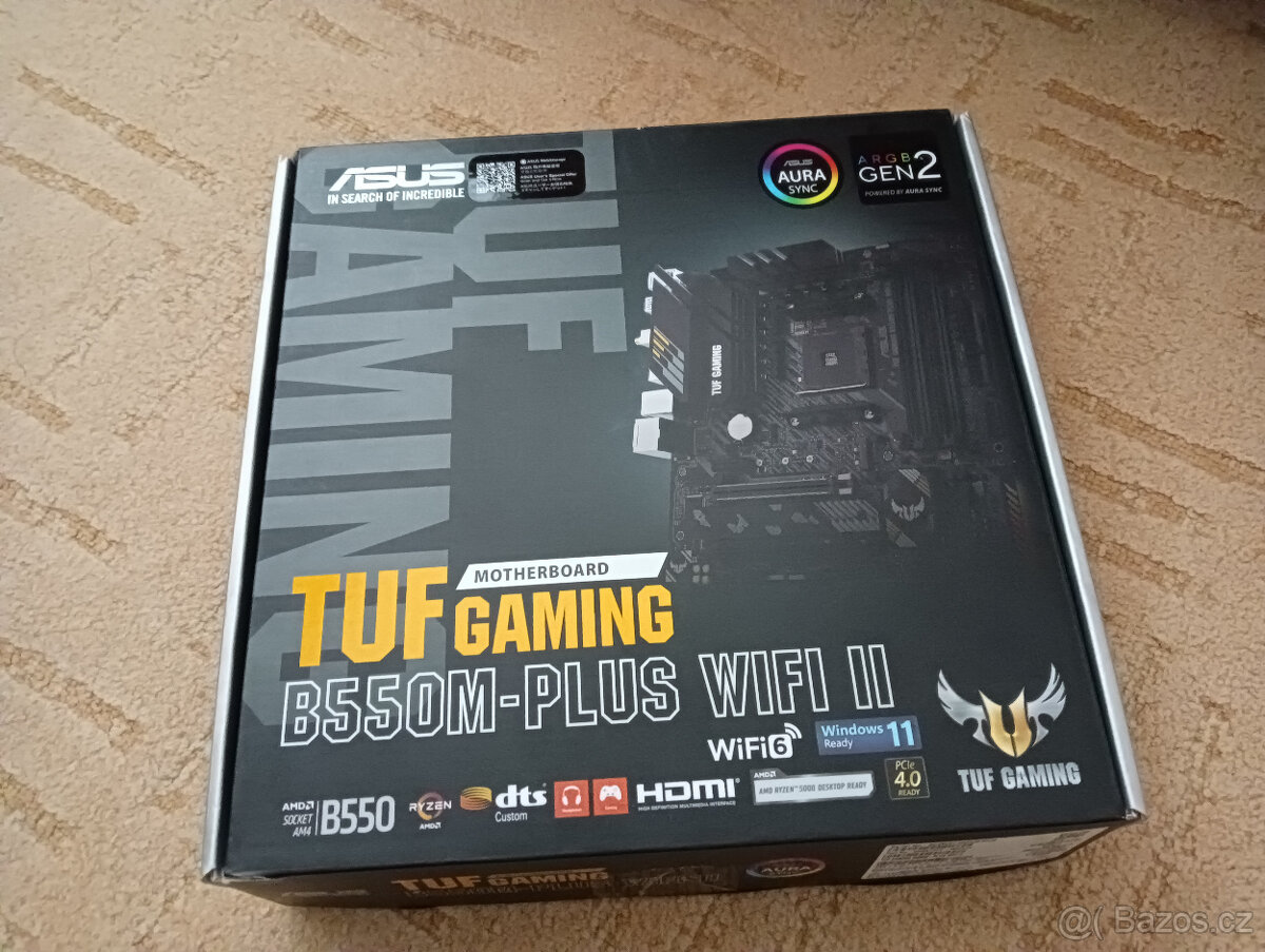 ASUS TUF GAMING B550M-PLUS WIFI II + CPU (8/16), sock. AM4