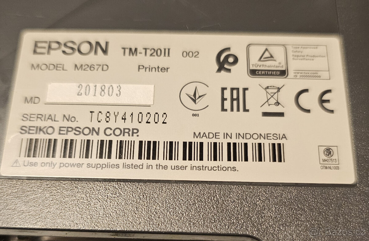 Pokladní termo tiskárna Epson